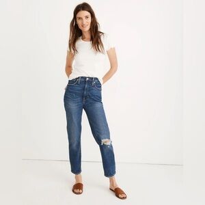 Madewell The Momjean: Comfort Stretch Edition Distressed Size 25
